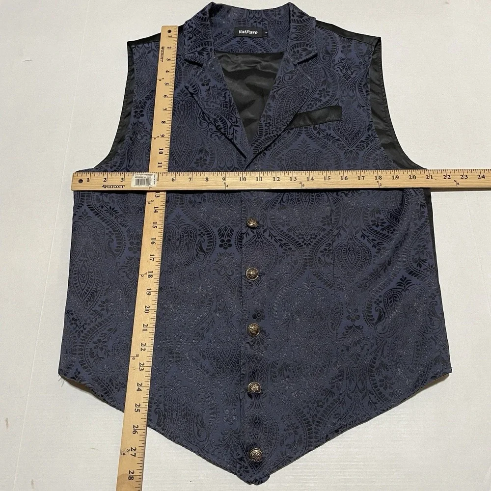 Vatpave Suit Vest Vest‎ Men's Size Large Victorian Steampunk Paisley Jacquard